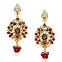 Hania Jewels Gold Plated Austrin Stone Dangler Earrings