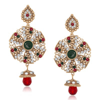 Hania Jewels Gold Plated Austrin Stone Dangler Earrings