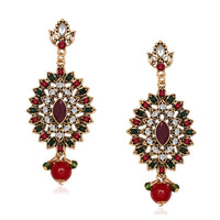 Hania Jewels Gold Plated Austrin Stone Dangler Earrings