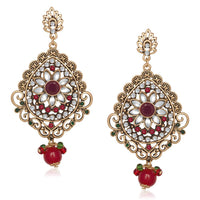 Hania Jewels Gold Plated Austrin Stone Dangler Earrings