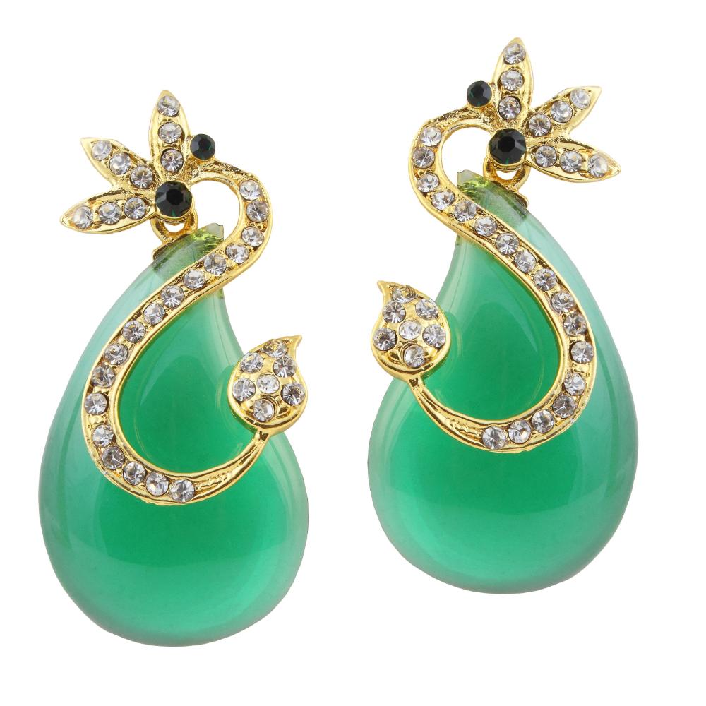 Hania Jewels Gold Plated Austrin Stone Dangler Earrings