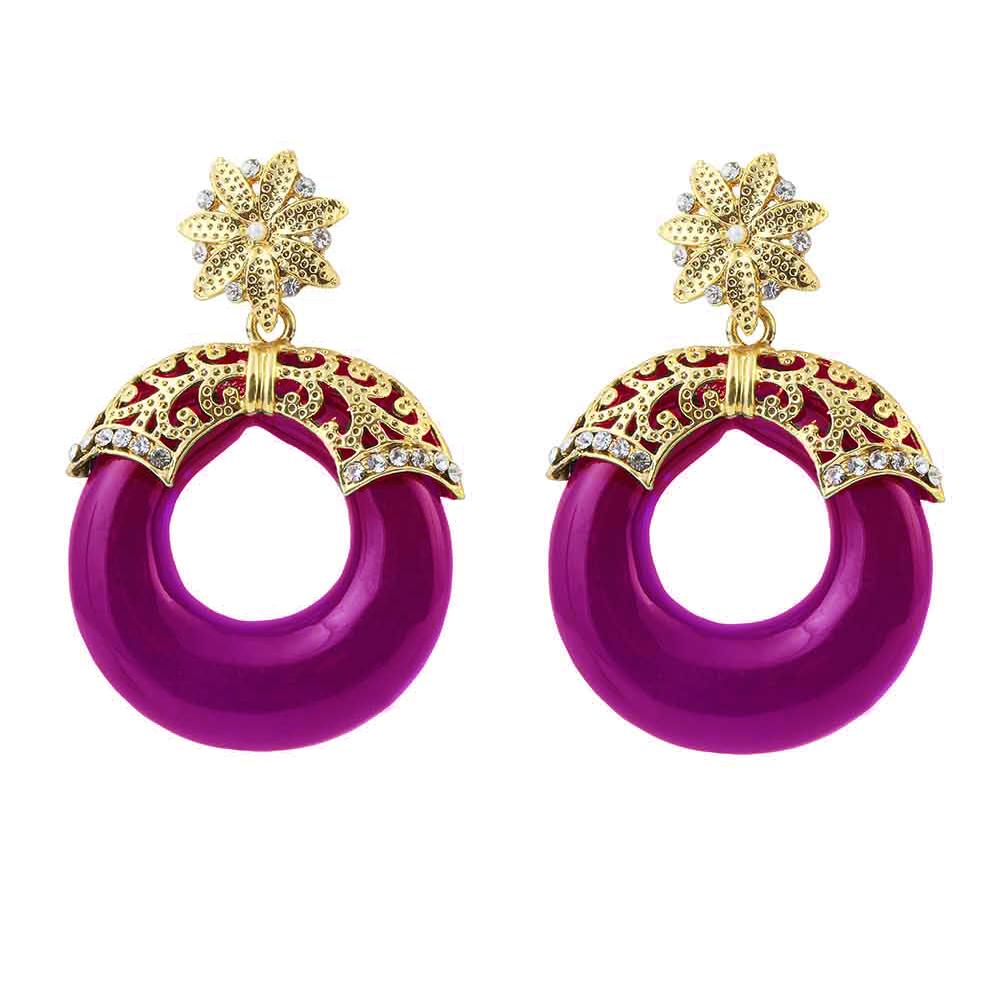 Hania Jewels Gold Plated Austrain Stone Dangler Earrings