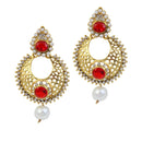 Hania Jewels Gold Plated Austrain Stone Dangler Earrings