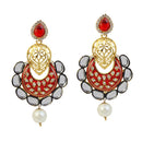 Hania Jewels Gold Plated Austrain Stone Dangler Earrings