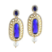 Hania Jewels Gold Plated Austrain Stone Dangler Earrings