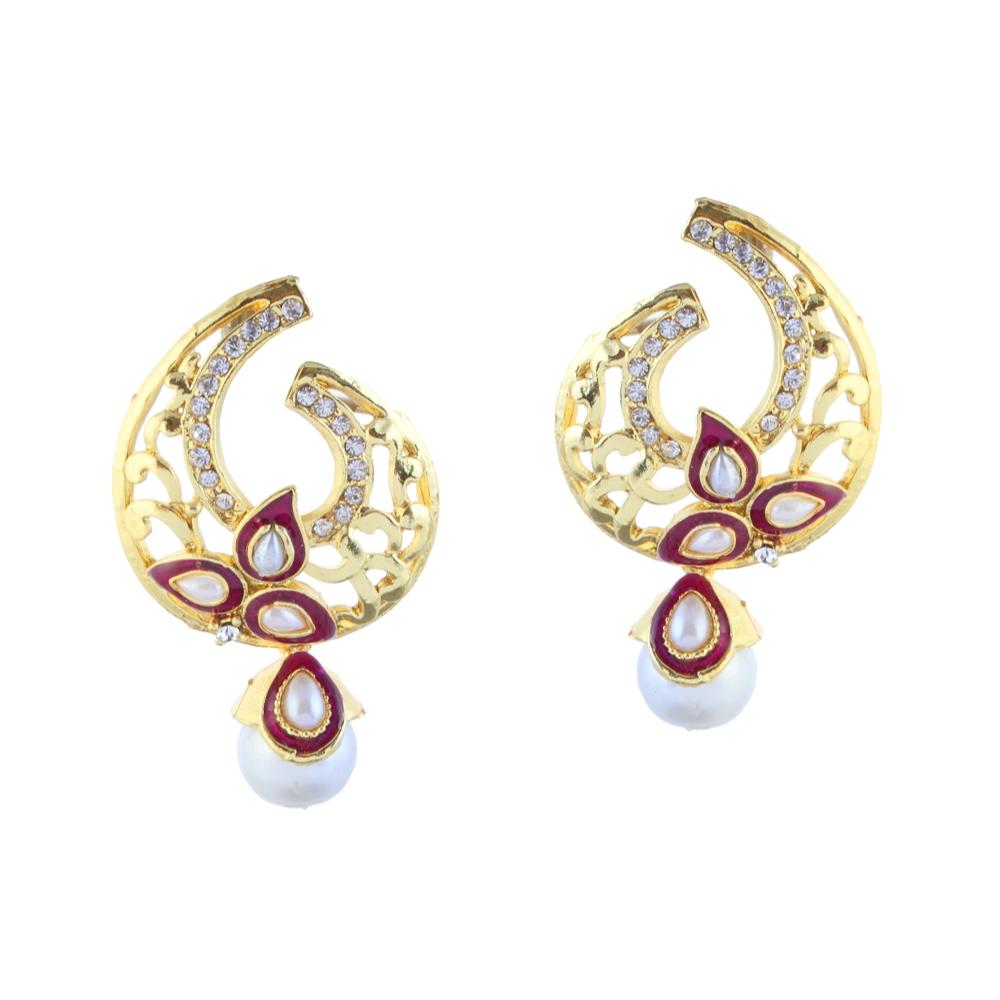 Hania Jewels Gold Plated Austrain Stone Dangler Earrings