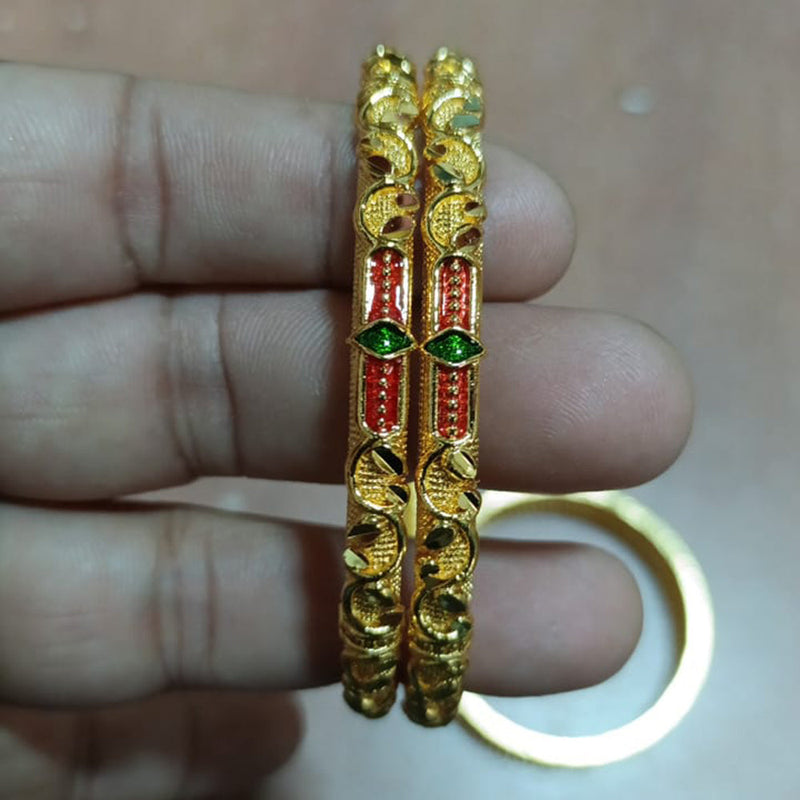 Shreenath Sales Gold Plated Meenakari Bangles Set