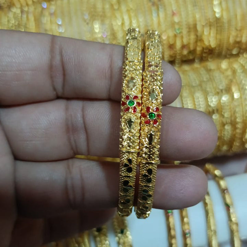 Shreenath Sales Gold Plated Meenakari Bangles Set