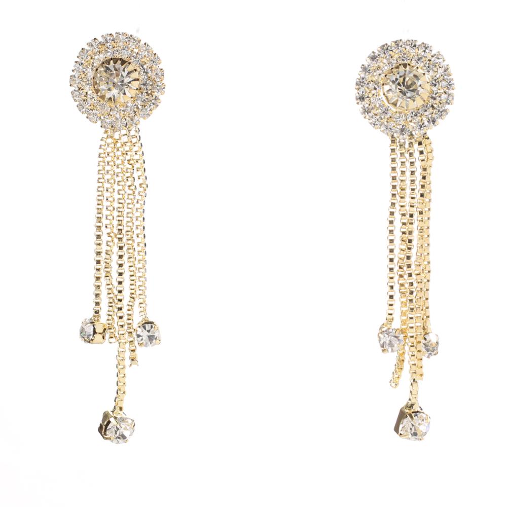 Hania Jewels Gold Plated Austrain Stone Dangler Earrings