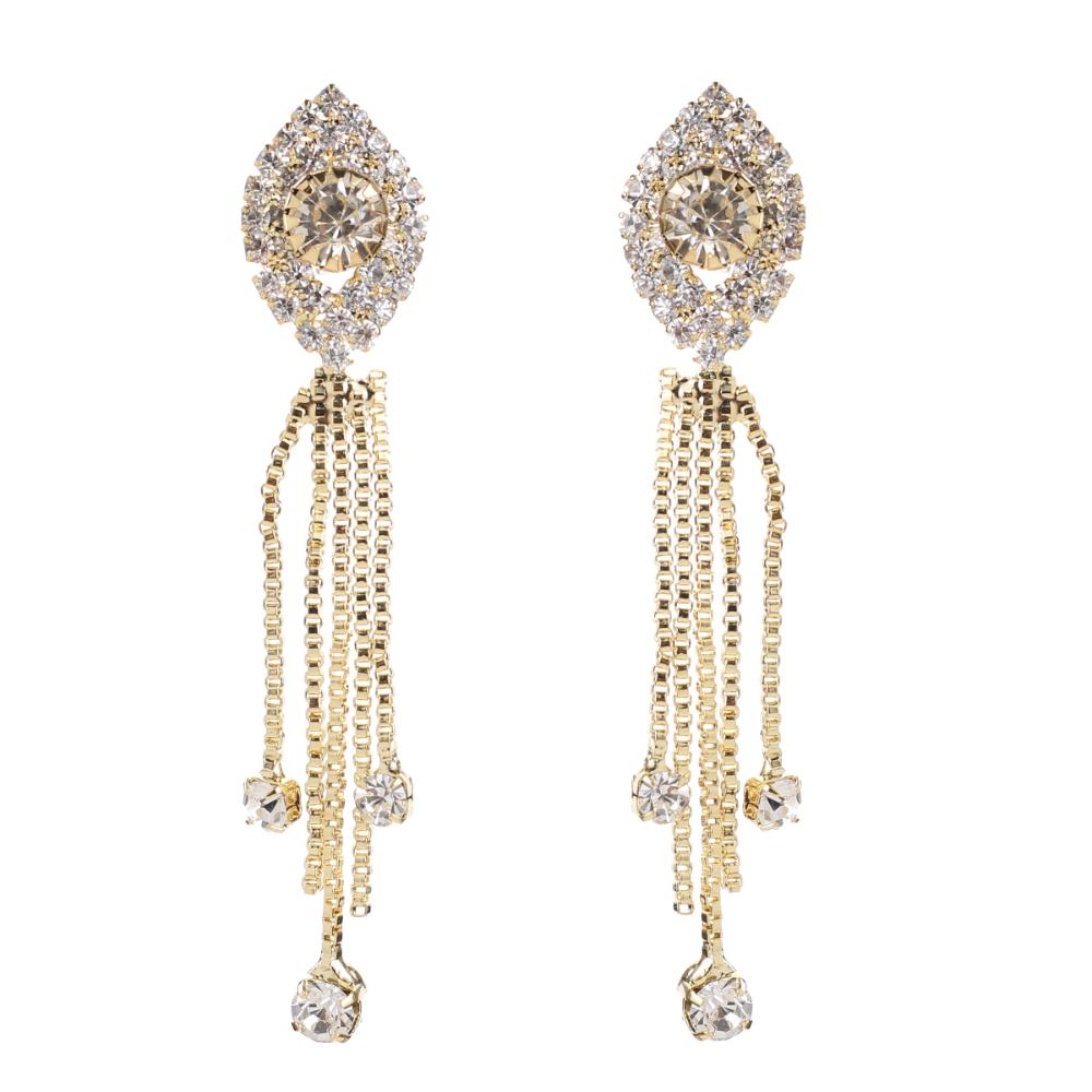 Hania Jewels Gold Plated Austrain Stone Dangler Earrings
