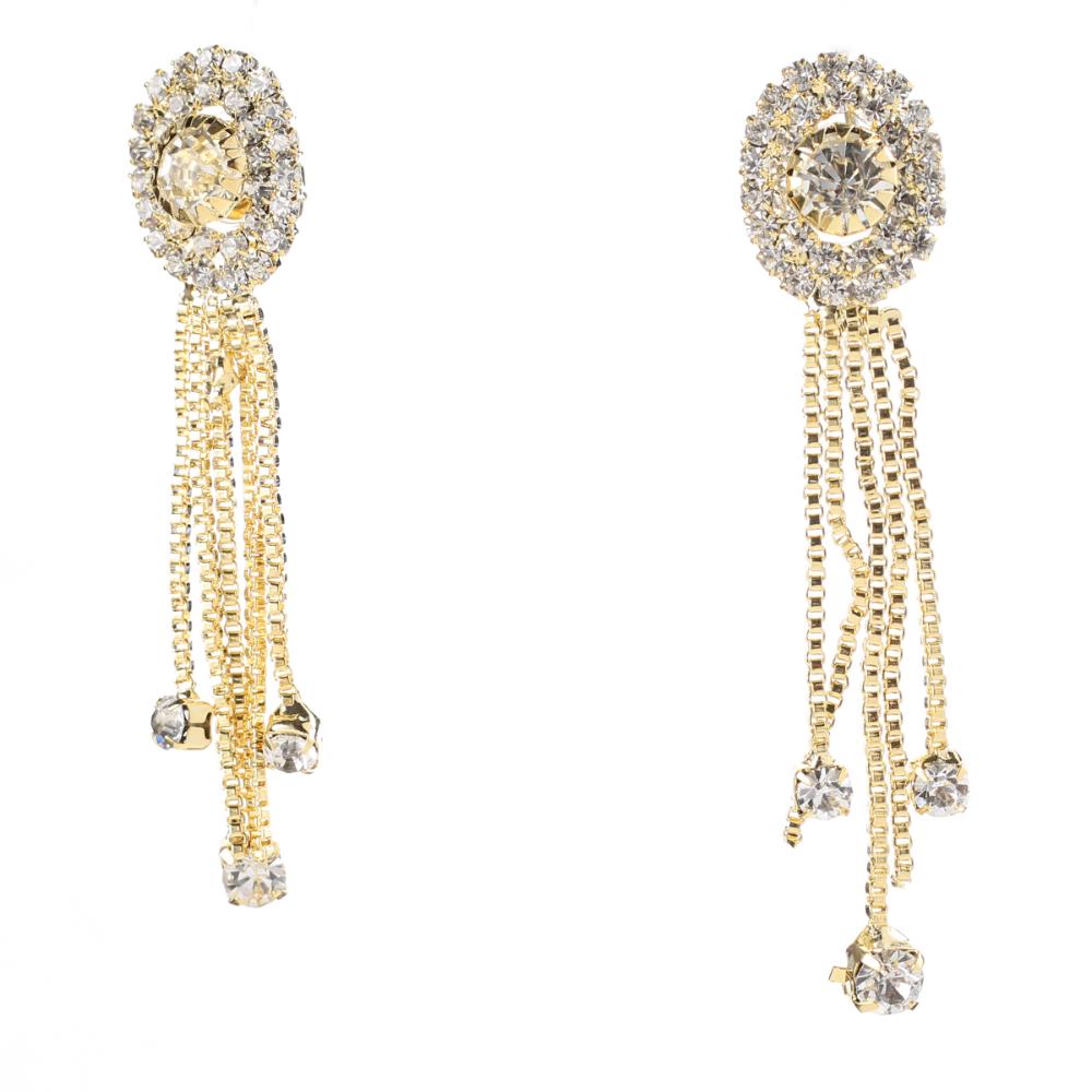 Hania Jewels Gold Plated Austrain Stone Dangler Earrings
