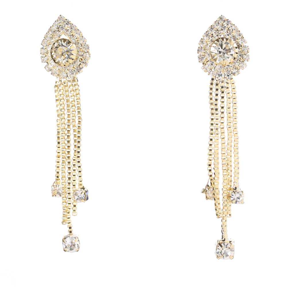 Hania Jewels Gold Plated Austrain Stone Dangler Earrings