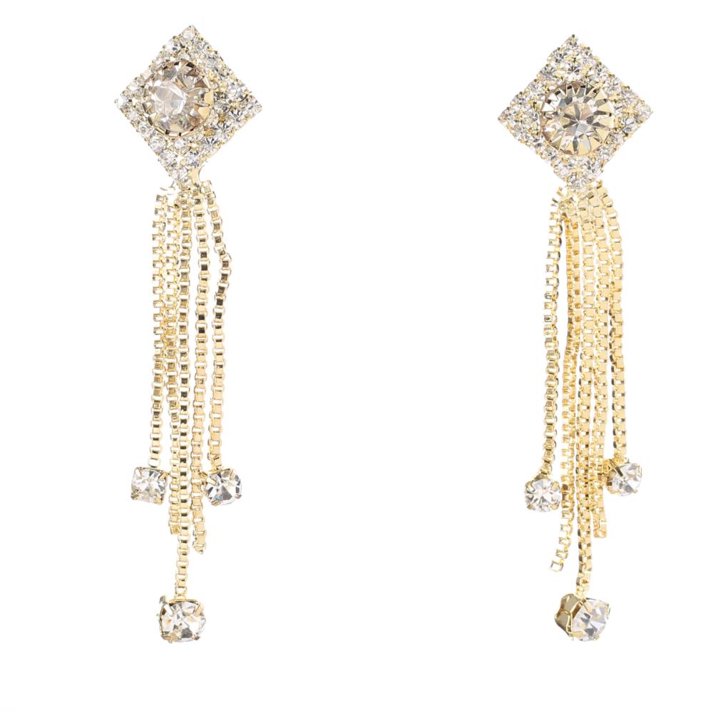 Hania Jewels Gold Plated Austrain Stone Dangler Earrings