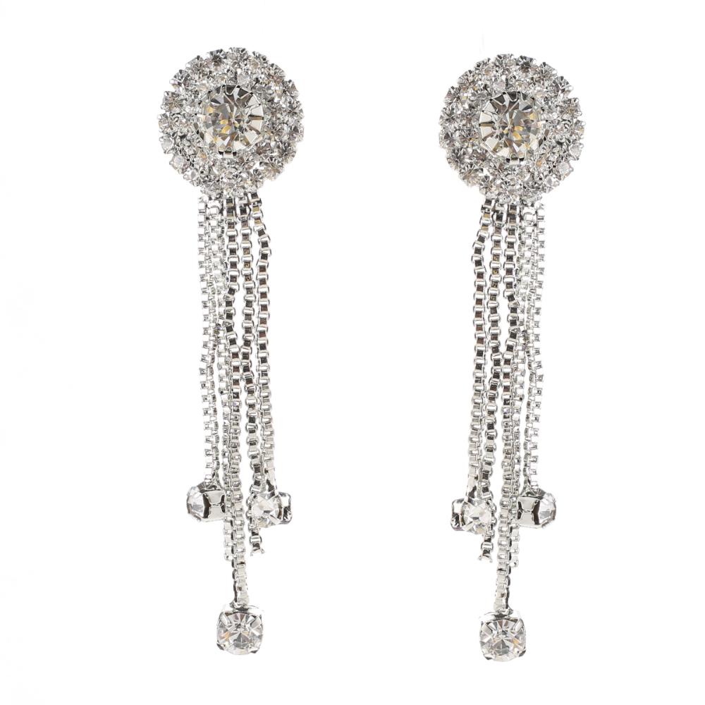 Hania Jewels Silver Plated Austrain Stone Dangler Earrings