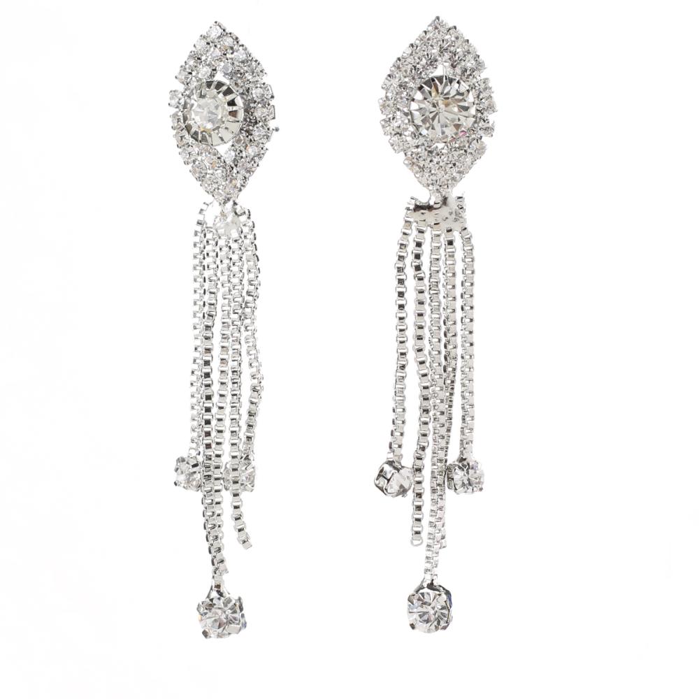Hania Jewels Silver Plated Austrain Stone Dangler Earrings