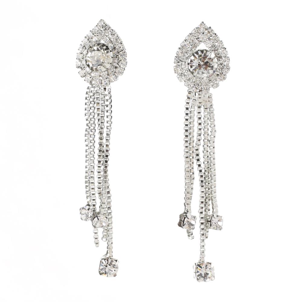 Hania Jewels Silver Plated Austrain Stone Dangler Earrings