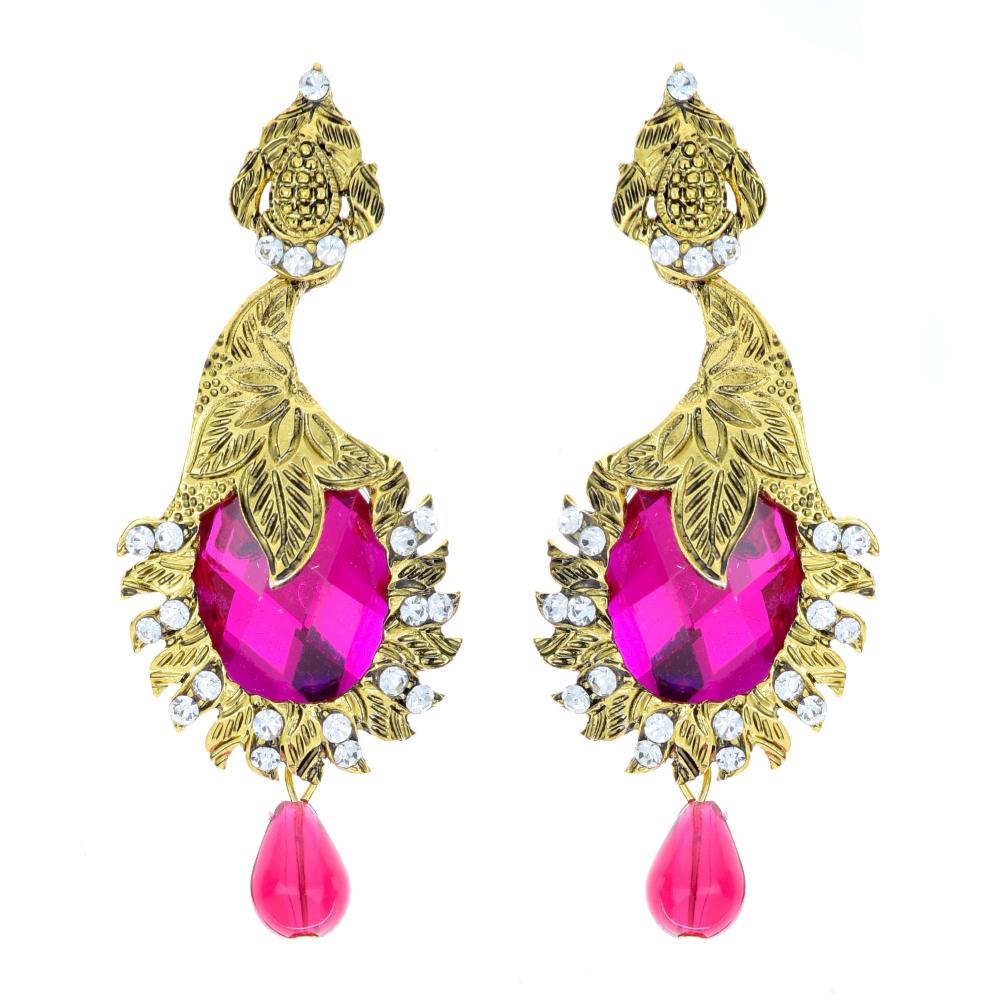 Hania Jewels Gold Plated Austrain Stone Dangler Earrings