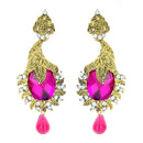 Hania Jewels Gold Plated Austrain Stone Dangler Earrings