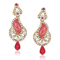 Hania Jewels Gold Plated Austrain Stone Dangler Earrings