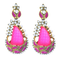 Hania Jewels Gold Plated Austrain Stone Dangler Earrings