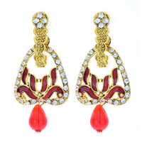 Hania Jewels Gold Plated Austrain Stone Dangler Earrings