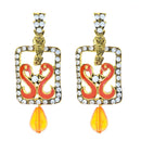 Hania Jewels Gold Plated Austrain Stone Dangler Earrings