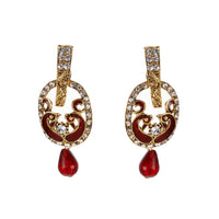 Hania Jewels Gold Plated Austrain Stone Dangler Earrings