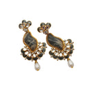Hania Jewels Gold Plated Austrain And Kundan Stone Dangler Earrings