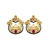 Hania Jewels Gold Plated Kundan Stone Studs Earrings