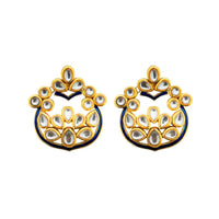 Hania Jewels Gold Plated Kundan Stone Studs Earrings