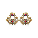 Hania Jewels Gold Plated Kundan Stone Studs Earrings