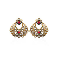 Hania Jewels Gold Plated Kundan Stone Studs Earrings