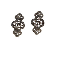 Hania Jewels Black Plated Austrain Stone Dangler Earrings