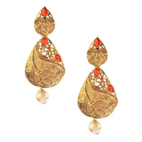 Hania Jewels Gold Plated Pota Stone Dangler Earrings