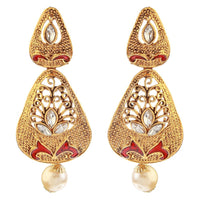 Hania Jewels Gold Plated Crystal Stone Dangler Earrings