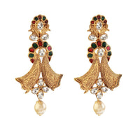 Hania Jewels Gold Plated Crystal Stone Dangler Earrings