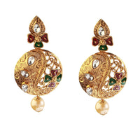 Hania Jewels Gold Plated Crystal Stone Dangler Earrings