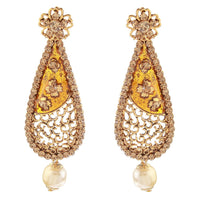 Hania Jewels Gold Plated Austrain Stone Dangler Earrings