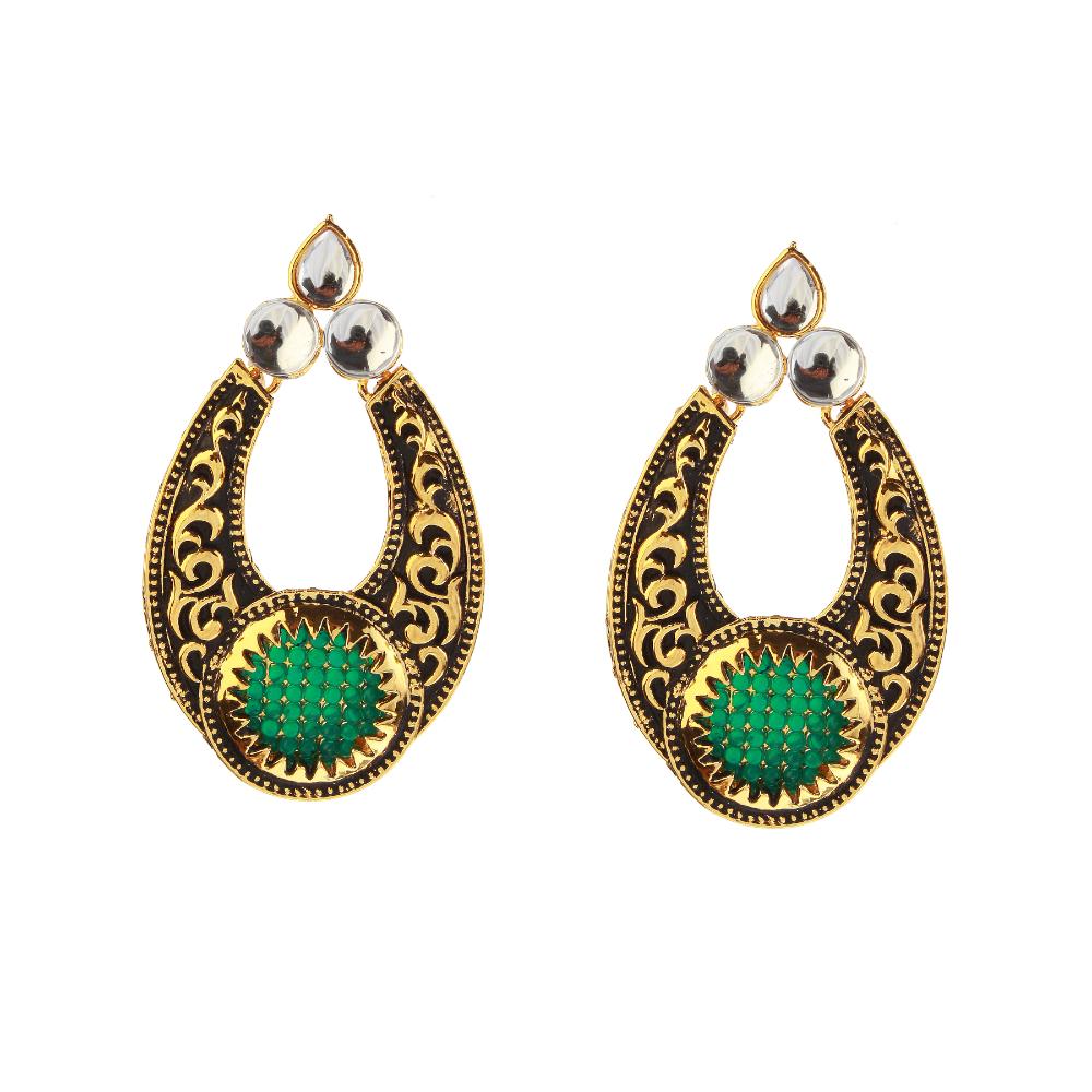 Hania Jewels Elegant Traditional Pota Stone Dangler Earrings