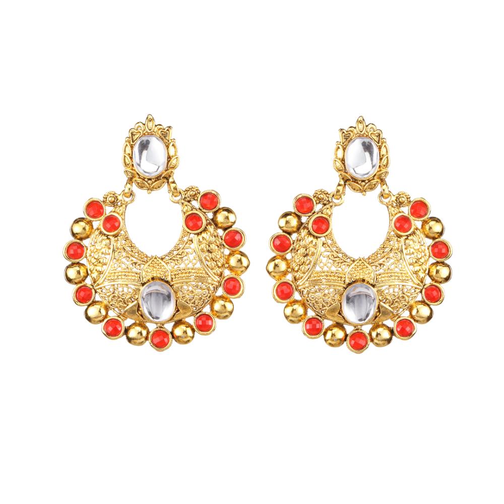 Hania Jewels Pota Stone Classic Indian Ethnic Earrings