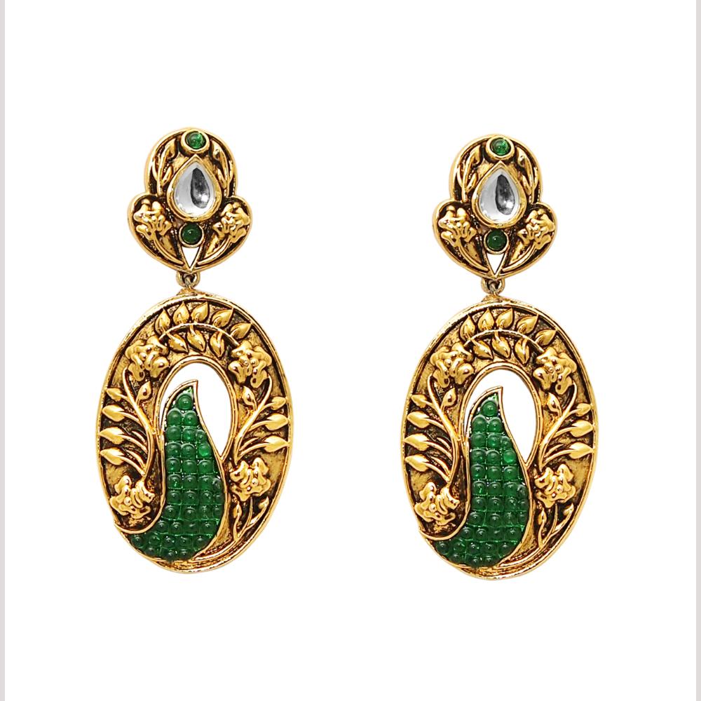 Hania Jewels Elegant Traditional Kundan Stone Dangler Earrings