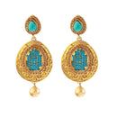 Hania Jewels Elegant Traditional Pota Stone and Pearl Drop Earrings