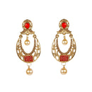 Hania Jewels Elegant Traditional Pota Stone and Pearl Drop Earrings