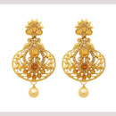 Hania Jewels Elegant Traditional Pota Stone and Pearl Drop Earrings
