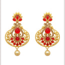 Hania Jewels Elegant Traditional Pota Stone and Pearl Drop Earrings