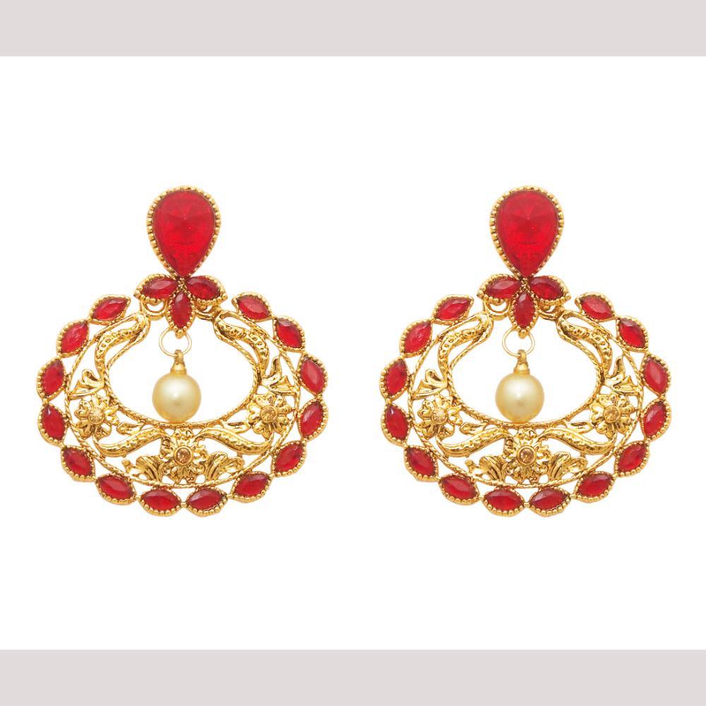 Hania Jewels Traditional Round Shape and Pearl Dangler Earrings