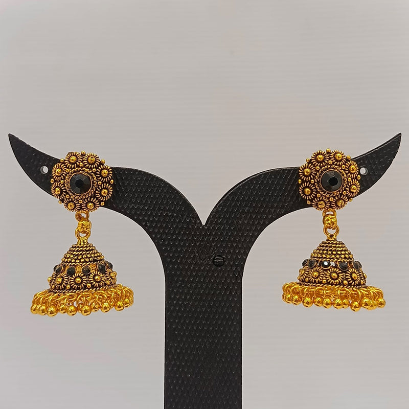 Dariyalal Sales Gold Plated Pota Stone Jhumki Earrings