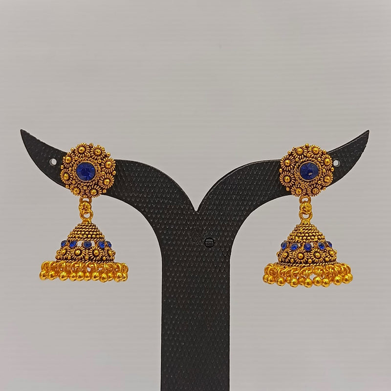 Dariyalal Sales Gold Plated Pota Stone Jhumki Earrings