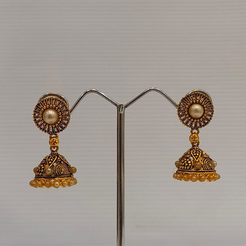 Dariyalal Sales Gold Plated Pearl Jhumki Earrings