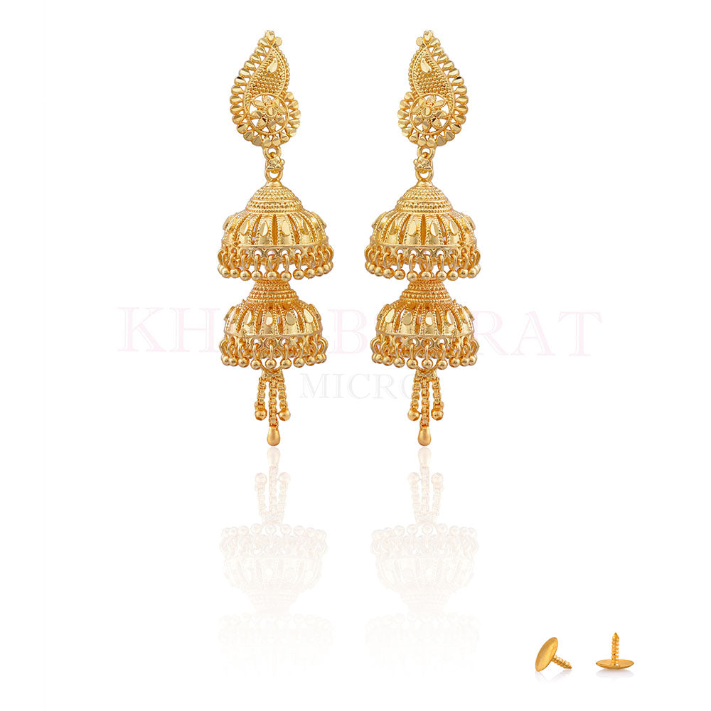 Dariyalal Sales Gold Plated Jhumki Earrings